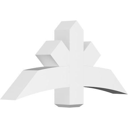 Ekena Millwork Alberta Architectural Grade PVC Gable Bracket, 48"W x 22"H x 6"D x 6"F, 11/12 Pitch GBP048X22X0606ALB00